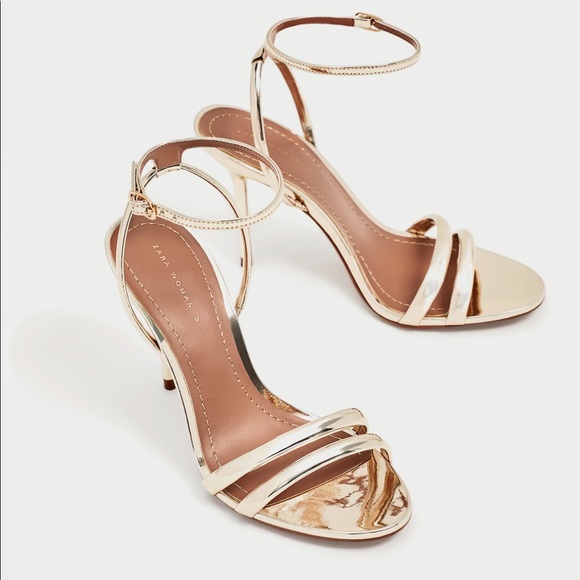 zara gold strappy sandals